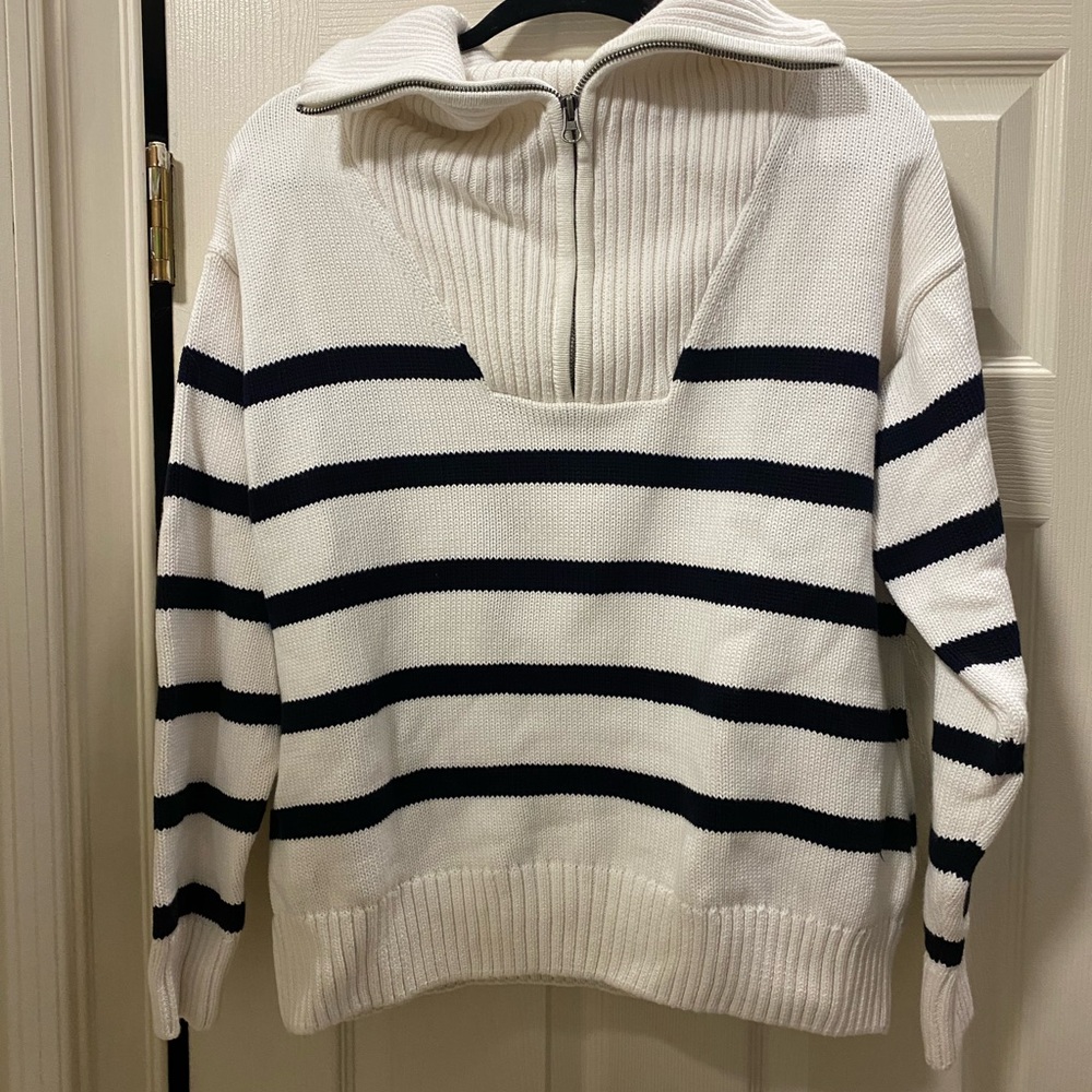 Zara Navy Striped Sweater